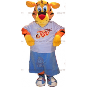 BIGGYMONKEY™ basketball tiger maskot kostume. Sports Tiger