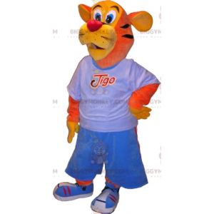 Traje de mascote de tigre de basquete BIGGYMONKEY™. Traje