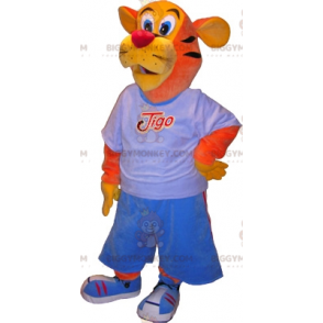 BIGGYMONKEY™ basketbal tijger mascotte kostuum. Sports Tiger