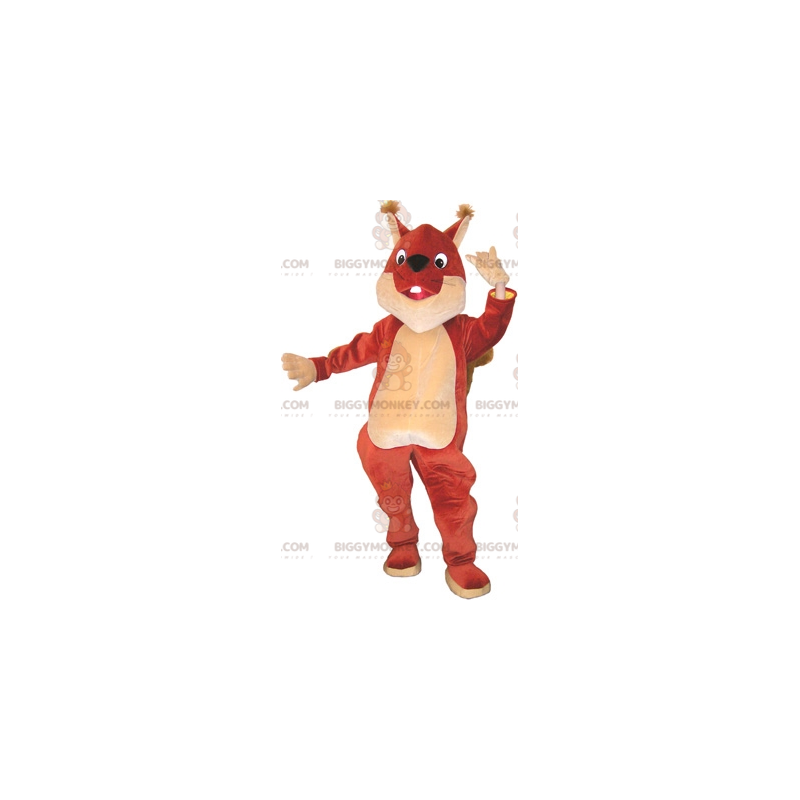 Very Cute Brown and Beige Squirrel BIGGYMONKEY™ Mascot Costume