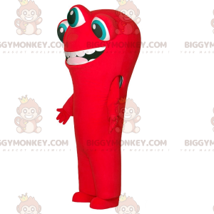 Rotes Alien BIGGYMONKEY™ Maskottchenkostüm mit 3 Augen und