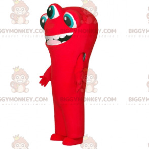 Rød Alien BIGGYMONKEY™ maskotkostume med 3 øjne og stor mund -