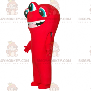 Traje de mascote Red Alien BIGGYMONKEY™ com 3 olhos e boca