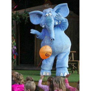 Fantasia de mascote de elefante azul gigante BIGGYMONKEY™ –