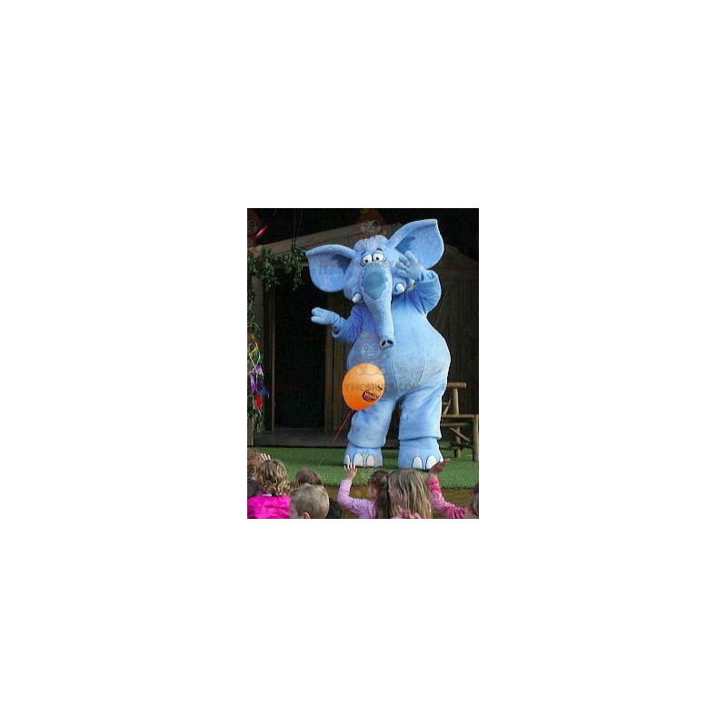 Disfraz de mascota elefante azul gigante BIGGYMONKEY™ -