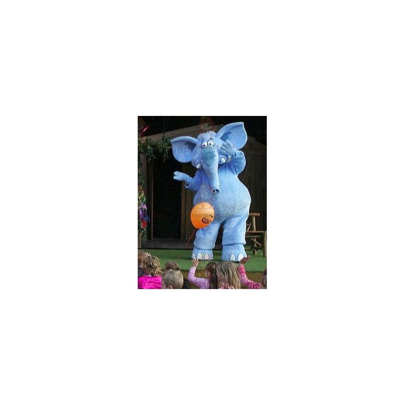 Gigantische blauwe olifant BIGGYMONKEY™ mascottekostuum -