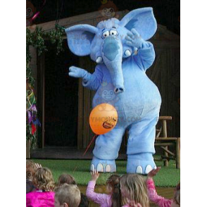 Costume da mascotte Giant Blue Elephant BIGGYMONKEY™ -