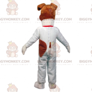 Traje grande de mascote de cachorro branco e marrom