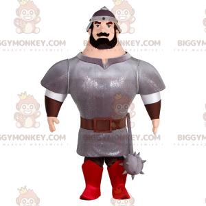 BIGGYMONKEY™ mascot costume of very muscular knight with armor