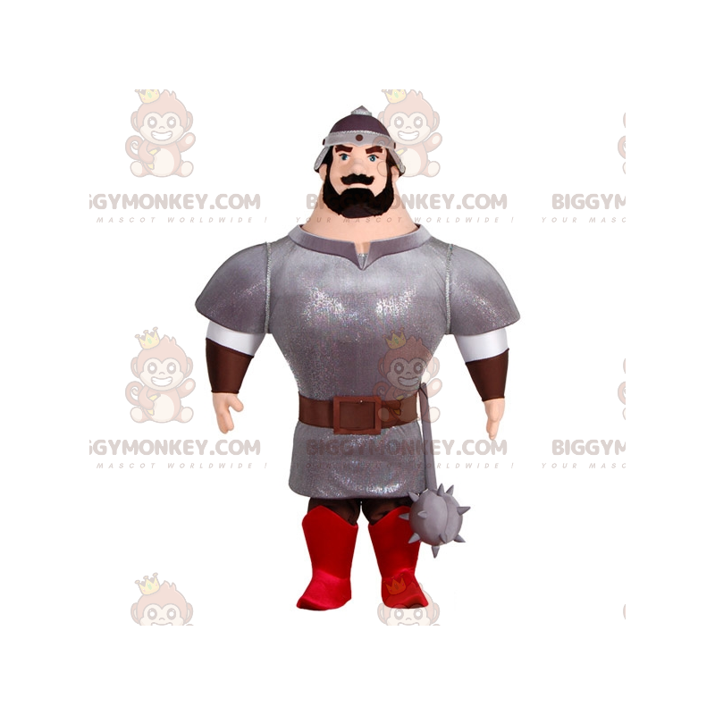 BIGGYMONKEY™ maskotkostume af meget muskuløs ridder med