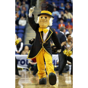 BIGGYMONKEY™ Mascot Costume of Man in Black Suit with Top Hat -