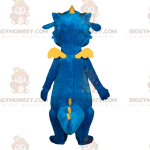 Traje de mascote de dragão azul e amarelo BIGGYMONKEY™.