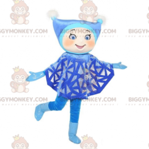 BIGGYMONKEY™ mascot costume of girl dressed in blue with a hat