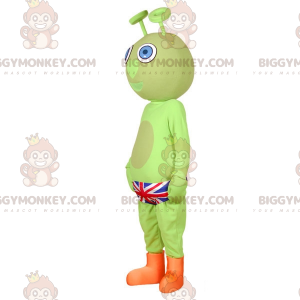 Grön Alien BIGGYMONKEY™ maskotdräkt med UK kalsonger -