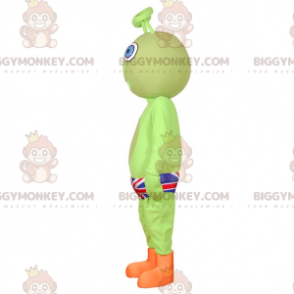 Green Alien BIGGYMONKEY™ Mascot Costume with UK Underpants -