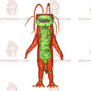 Groen en oranje insectenmonster BIGGYMONKEY™ mascottekostuum