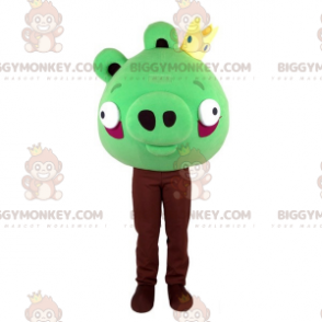 Costume de mascotte BIGGYMONKEY™ Angry Birds verte. Costume de