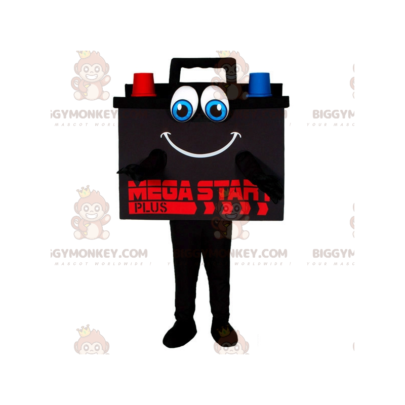 Schwarz-blaues und rotes BIGGYMONKEY™-Maskottchen-Kostüm für