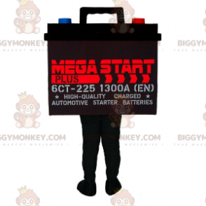 Black Blue and Red Giant Car Battery BIGGYMONKEY™ Mascot