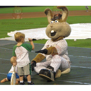 Disfraz de mascota BIGGYMONKEY™ Conejo gigante marrón con traje