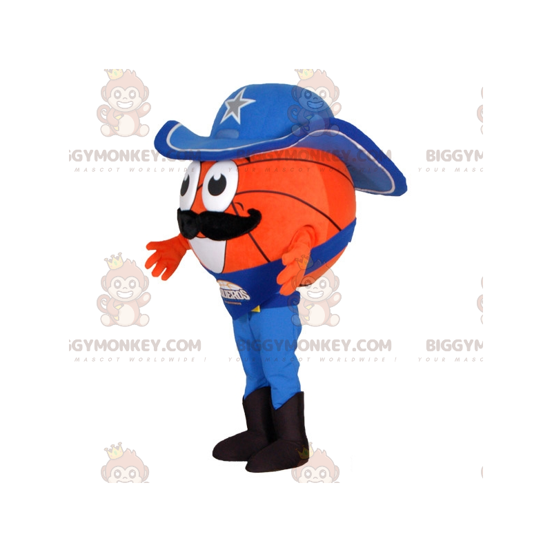 Basketball BIGGYMONKEY™ maskotkostume klædt ud som en cowboy -
