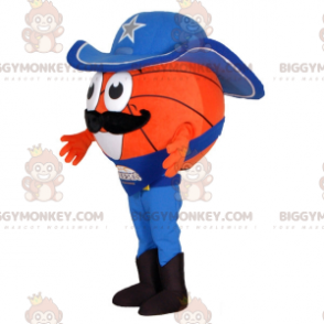 Costume de mascotte BIGGYMONKEY™ de ballon de basket habillé en