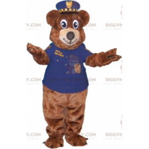 Brown Bear BIGGYMONKEY™ Mascot Costume Dressed In Police