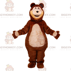 BIGGYMONKEY™ Brun og solbrun kæmpebjørnebamse-maskotkostume -