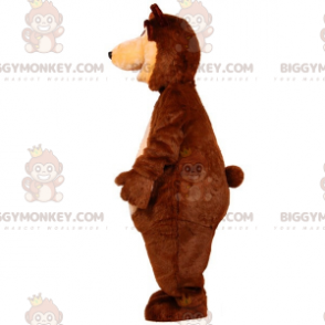 Στολή μασκότ BIGGYMONKEY™ καφέ και μαύρισμα γίγαντα αρκουδάκι -