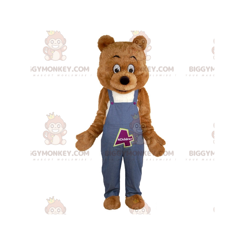 Traje de mascote BIGGYMONKEY™ de urso marrom gigante macio e