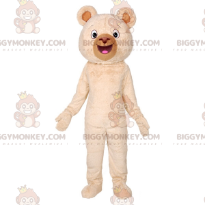 Costume de mascotte BIGGYMONKEY™ d’ours beige géant doux et