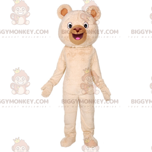 Suave y adorable disfraz de mascota de oso beige gigante