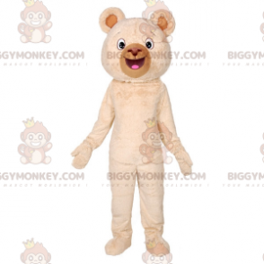 Traje de mascote de urso bege gigante macio e fofo BIGGYMONKEY™