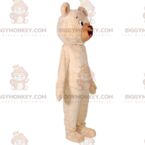 Costume de mascotte BIGGYMONKEY™ d’ours beige géant doux et