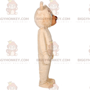 Costume de mascotte BIGGYMONKEY™ d’ours beige géant doux et