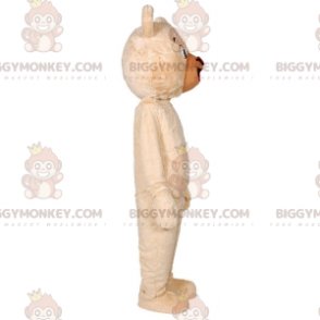 Costume de mascotte BIGGYMONKEY™ d’ours beige géant doux et