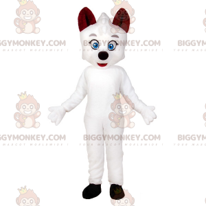 Blue Eyed White Cat BIGGYMONKEY™ Maskotdräkt. Vit hund