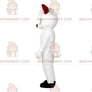 Blue Eyed White Cat BIGGYMONKEY™ Mascot Costume. White Dog