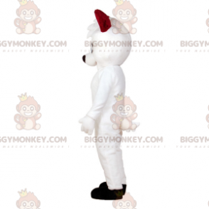 Traje da mascote do gato branco de olhos azuis BIGGYMONKEY™.