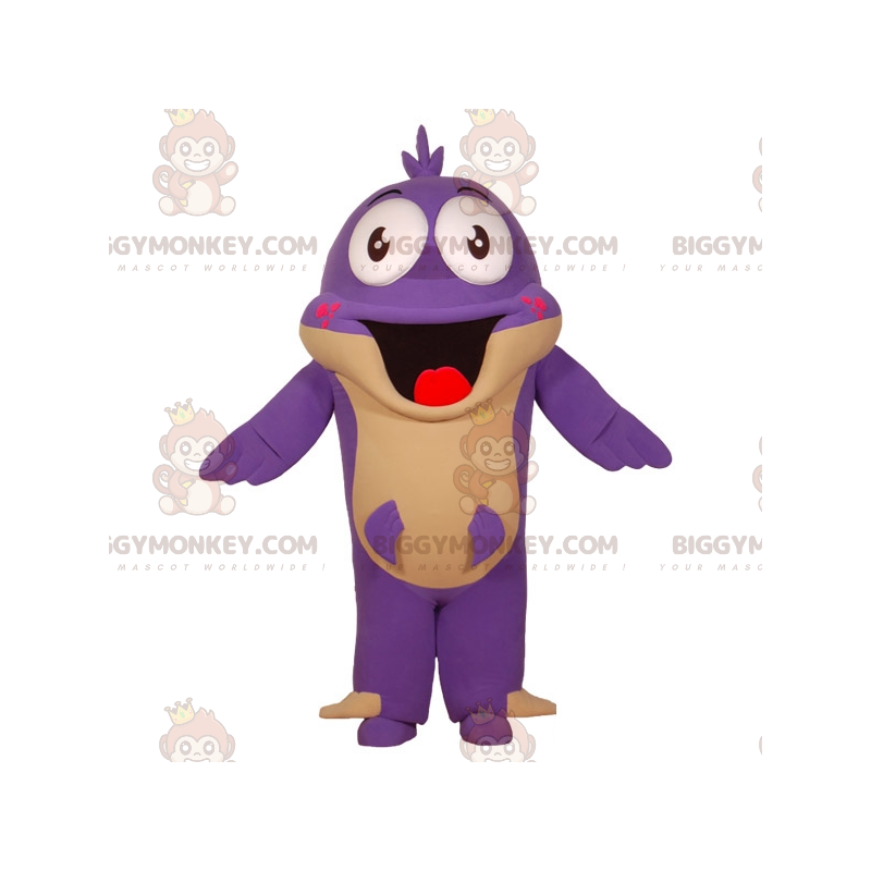 Funny Smiling Purple and Tan Fish BIGGYMONKEY™ Mascot Costume –