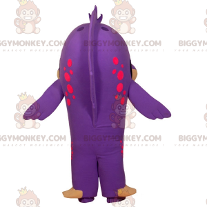 Costume de mascotte BIGGYMONKEY™ de poisson violet et beige