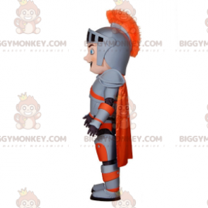 Knight BIGGYMONKEY™ Mascot Costume with Gray and Orange Armor -