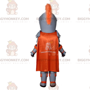 Knight BIGGYMONKEY™ Mascot Costume with Gray and Orange Armor –