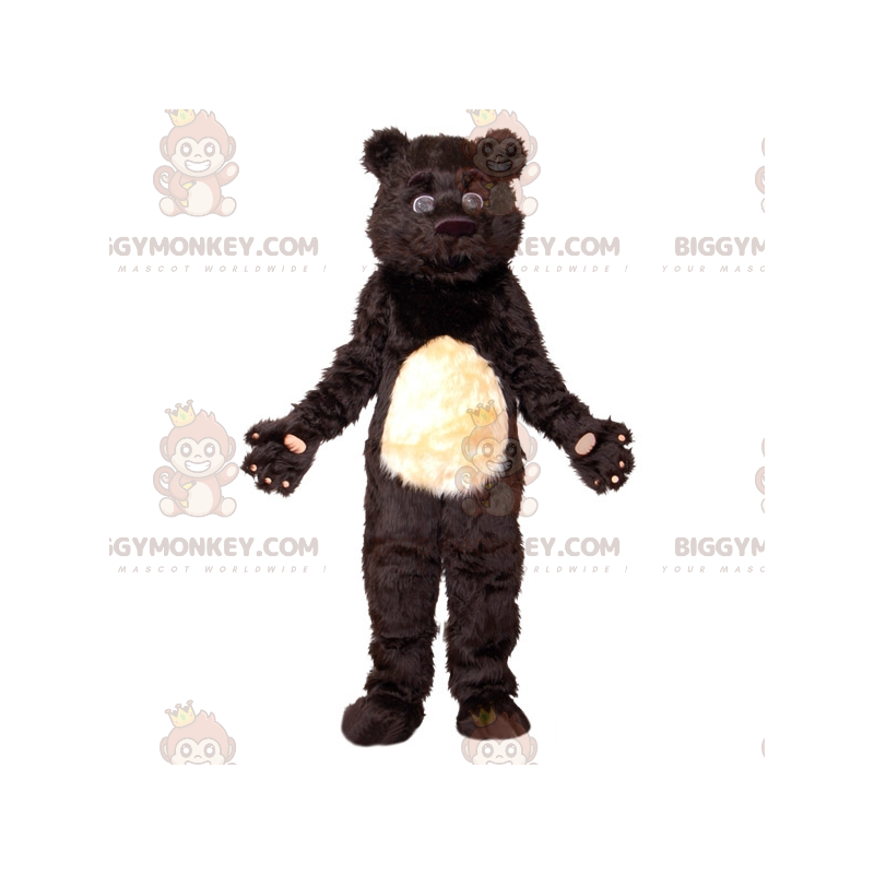 Cute Furry Black and White Bear BIGGYMONKEY™ Mascot Costume –