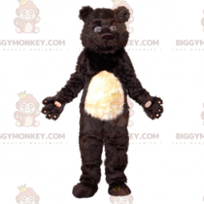 Schattige harige zwart-witte beer BIGGYMONKEY™ mascottekostuum