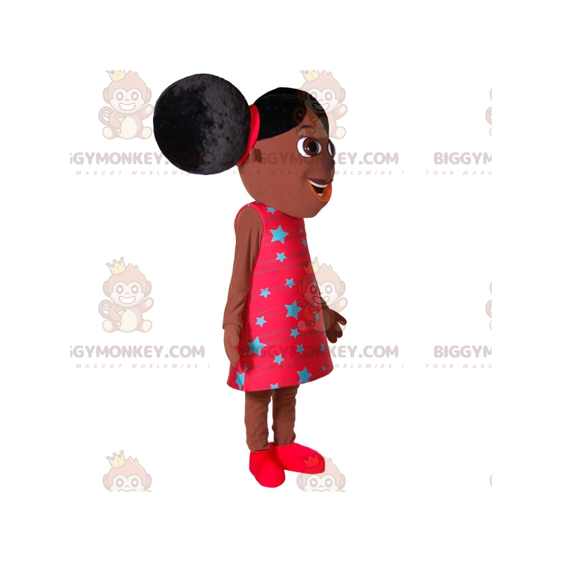 Traje de mascote de menina africana BIGGYMONKEY™ com duas