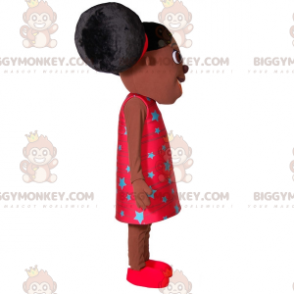 African girl BIGGYMONKEY™ mascot costume with two big quilts -