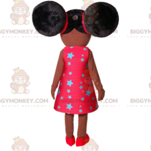 African girl BIGGYMONKEY™ mascot costume with two big quilts -