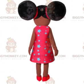 Traje de mascote de menina africana BIGGYMONKEY™ com duas