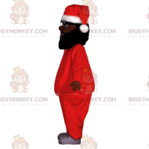 BIGGYMONKEY™ Mascot Costume Tan Man Dress As Santa Claus.